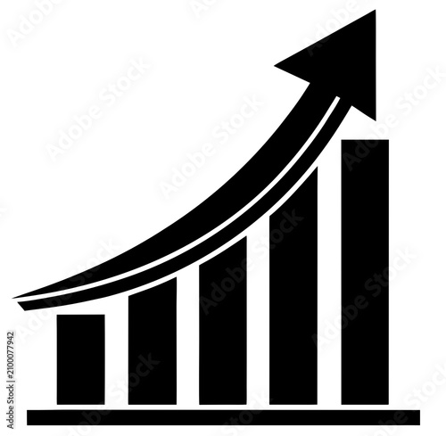 business graph with arrow