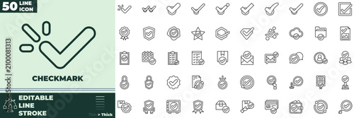 Schilderij op canvas Checkmark Line Editable Icons set