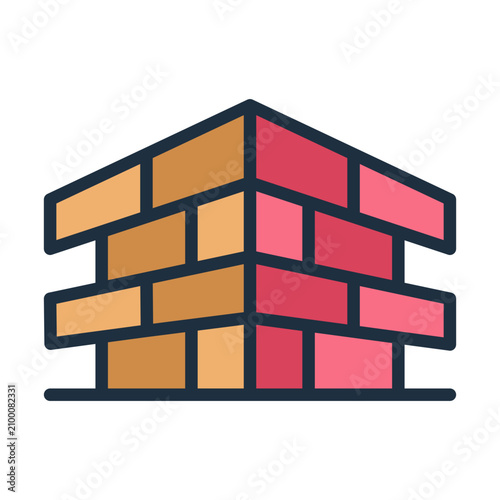 Cuadro en lienzo Bricks Icon - Lineal Color