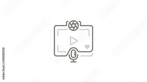 Photos Video play button icon on screen.