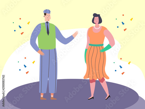 Gleeful Gala Concept Illustration Illustration Vector Style