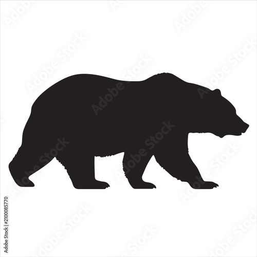 Brown Bear Walking Black Silhouette Vector Wild Forest Animal SVG