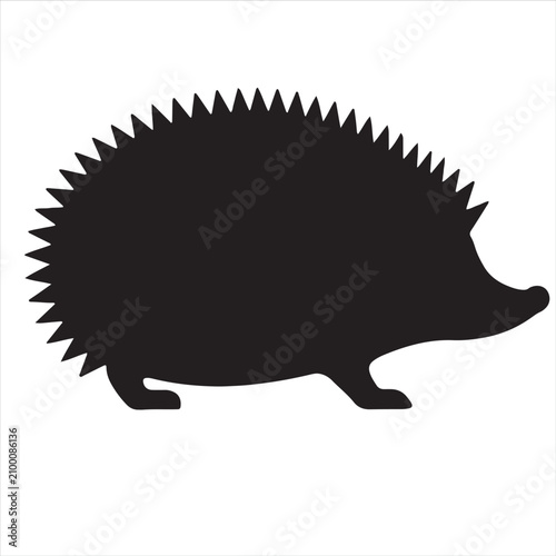 Photos Cute Hedgehog Black Silhouette Vector Woodland Animal SVG Design
