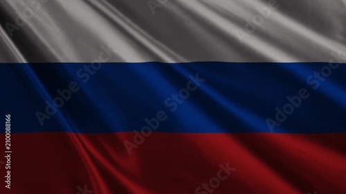 Realistic Russia Flag Waving in Wind 4K Loop Animation, Russian National Flag Background
