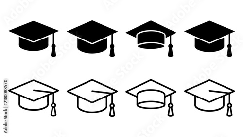 Bild auf Leinwand Minimalist_graduation_caps