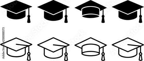 Bild auf Leinwand Minimalist_graduation_caps