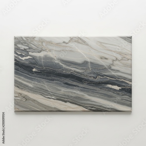 Elegant Gray and Green Marble Slab with Dynamic Veining.