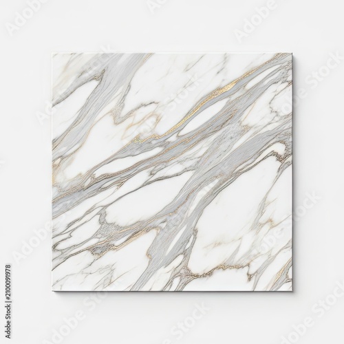 Elegant White Marble Texture with Grey and Gold Veins.