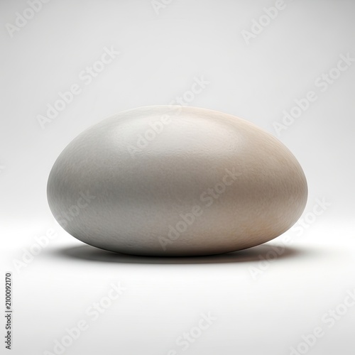 Single White Duck Egg on a Clean White Background.