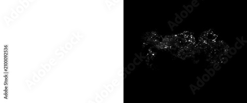 Bild auf Leinwand Water splash alpha matte, black and white liquid splash mask, isolated water dro