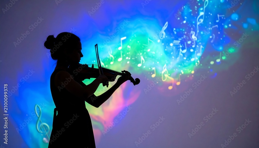 Fototapeta premium Silhouette playing a violin.