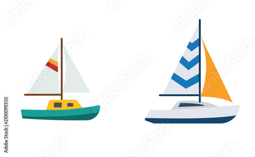 Obraz na płótnie Sailboat vector illustration flat design