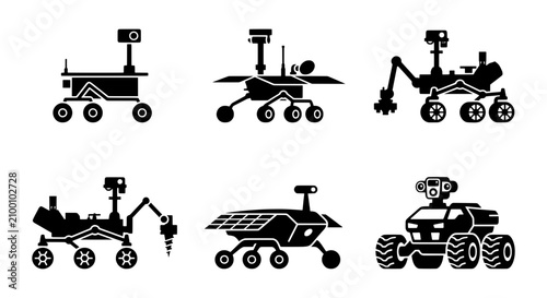 Bild auf Leinwand Space Exploration Rovers, Mars Robots, Planetary Science Vehicles, Scientific Di