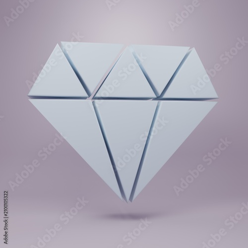 Cuadro en lienzo Grey Diamond icon isolated on purple background
