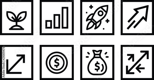Business icon vector growth financial success marketing strategy