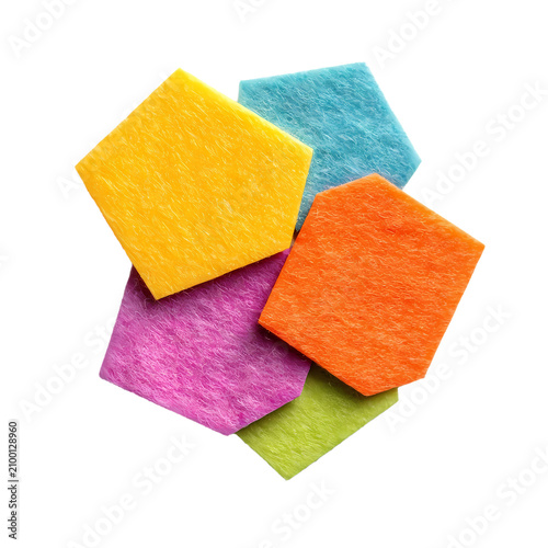 isolated felt pieces on transparent background