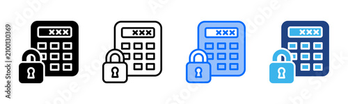 Fotografie Pin icon set multiple style collection
