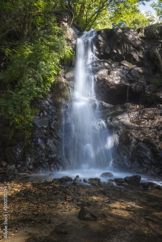 Hidden Waterfall Cascades in Llivia's Lush Green Beauty, Cerdanya, Catalonia
