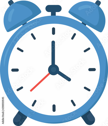 Modern Alarm Clock UI Illustration – Minimal Wake Up Timer and Time Reminder Icon