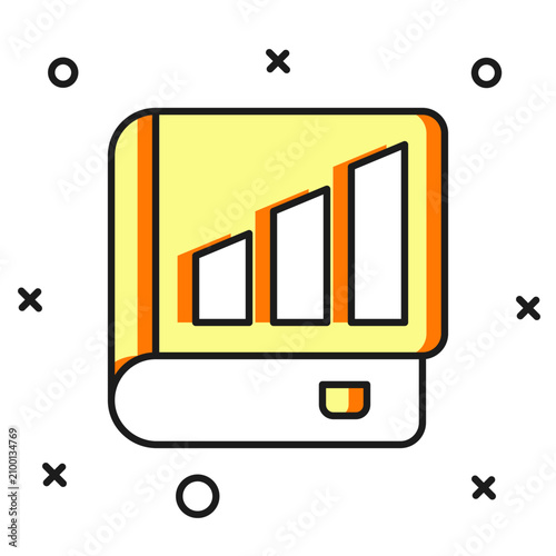 Filled outline Financial book icon isolated on white background. Flat filled outline style with shadow. Vector