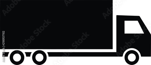 Bild auf Leinwand Vector truck silhouette modern logistics icon for transportation delivery and sh