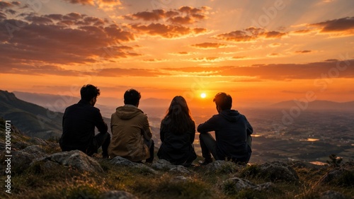 sunset in the mountains