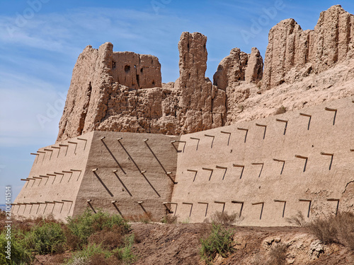View at Kyzyl-Kala frotress on the desert near Urgench in Uzbekistan
