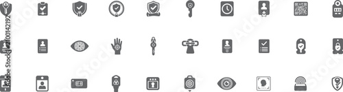 Zero Trust Security icon set. Solid icon collection. Vector illustration.