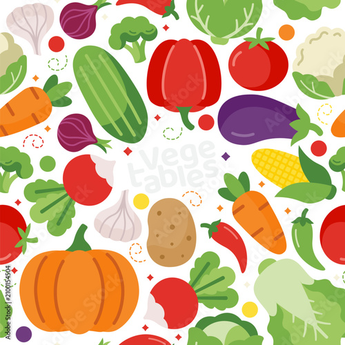 Cute vegetable collection with colorful flat illustrations for kids learning.