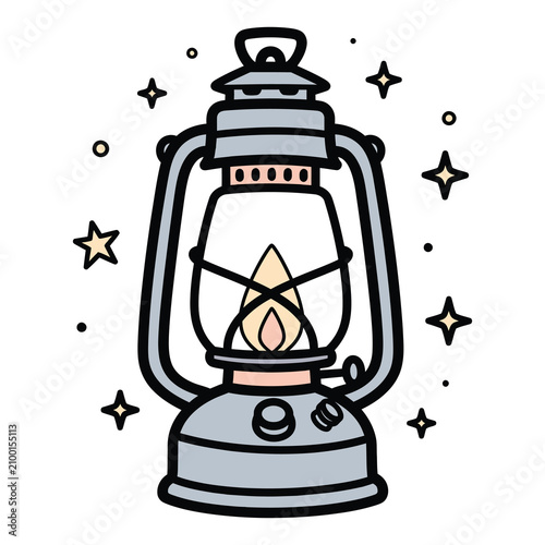 Fotografi Vintage oil lantern for night camping trips