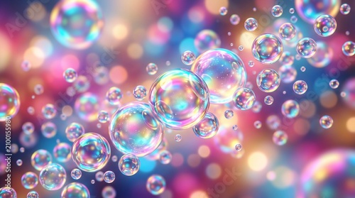 Colorful soap bubbles abstract background texture