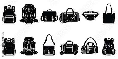 Bild auf Leinwand Back to school bags collection backpacks messenger bags and totes for students