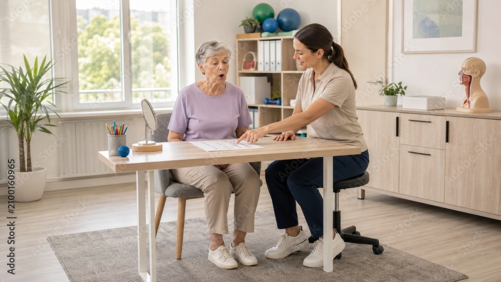 Fototapeta premium Senior Speech Therapy Session