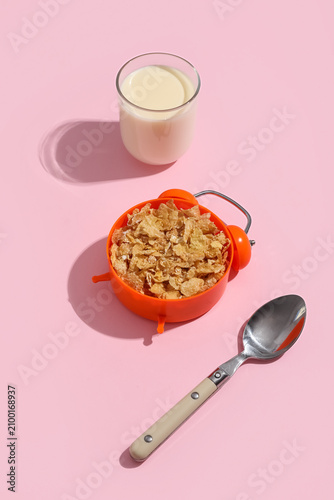 Breakfast cereal in an oran...