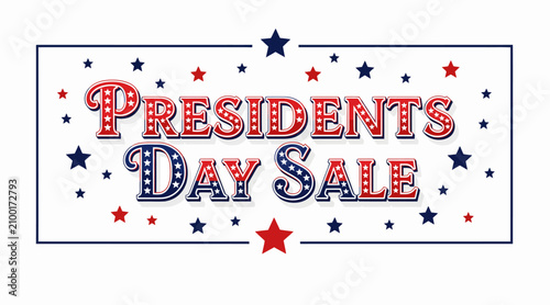 Presidents day sale banner with stars