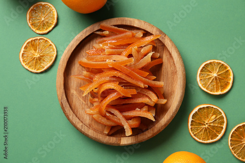 Plate of sweet candied oran...