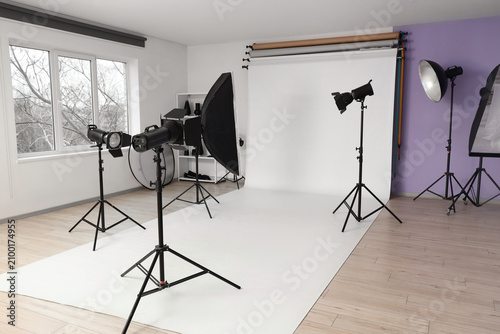 Interior of photo studio wi...
