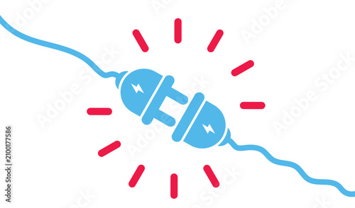Fotografía Electric socket with plug icon