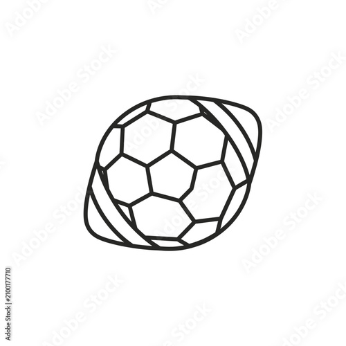 Fotografie Isolated outline of a soccer ball with hexagonal and pentagonal panels and a sub