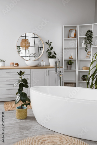Interior of bathroom with c...
