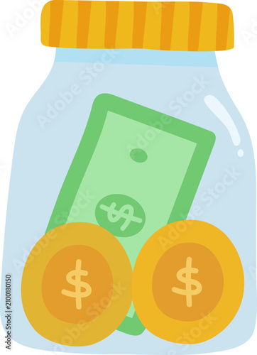 money flat style illustration