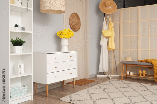 Stylish interior of hall wi...