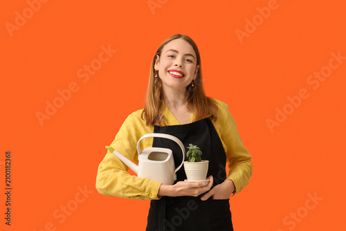 Beautiful young woman with ...