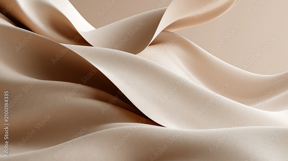 Obraz premium Elegant Smooth Fabric Waves Abstract Background in Neutral Soft Colors