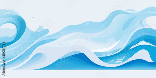Abstract flowing blue water wave background design with abstract background illustration transparent wallpaper