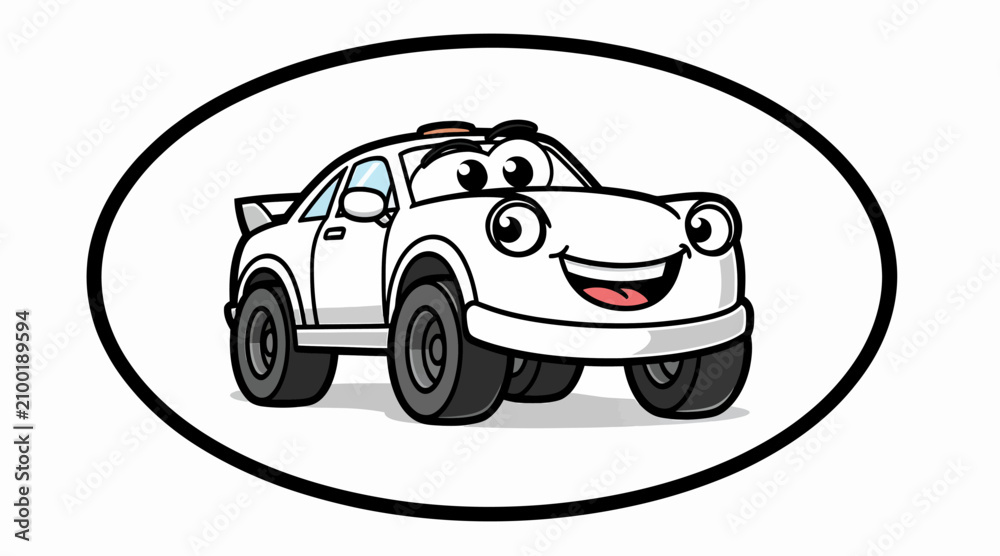 Fototapeta premium smiling cartoon car