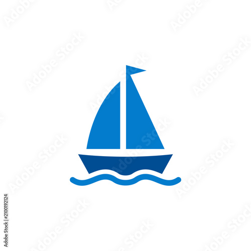 Modern Minimal Sailboat Marine Logo Icon
