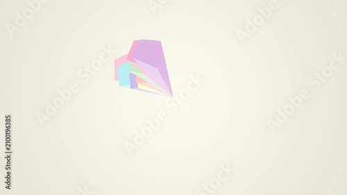 Abstract Pastel Geometric Shape Rotating Against A Soft Neutral Background