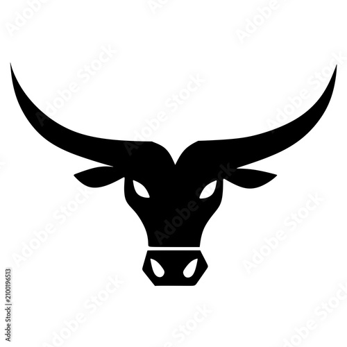 Cuadro en lienzo black bull head silhouette