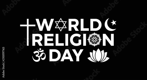 World Religion Day Celebration with Diverse Religious Symbols.